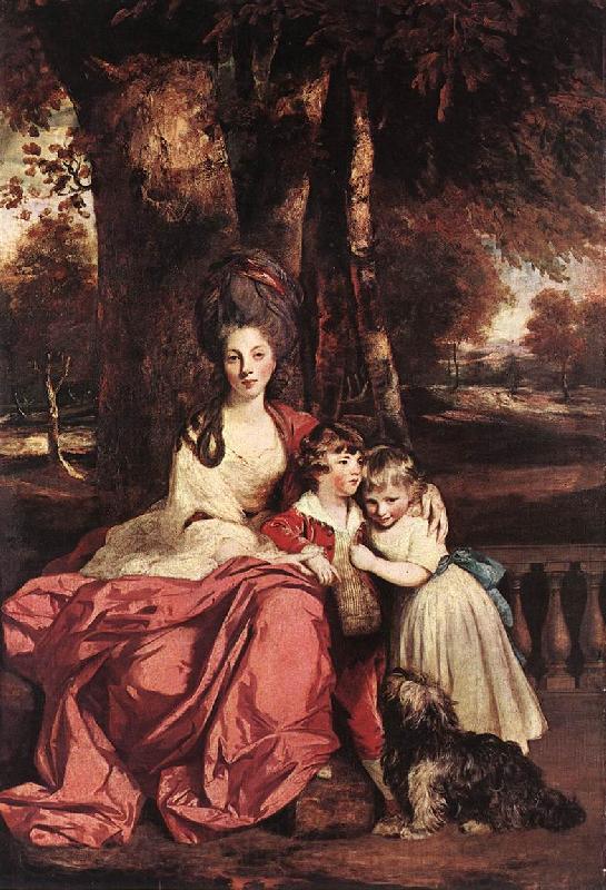 REYNOLDS, Sir Joshua Lady Elizabeth Delm and her Children Norge oil painting art